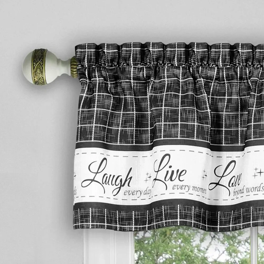 PowerSellerUSA Live, Laugh, Love Curtain Valance for Windows, Premium Buffalo